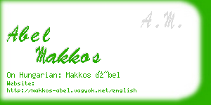 abel makkos business card